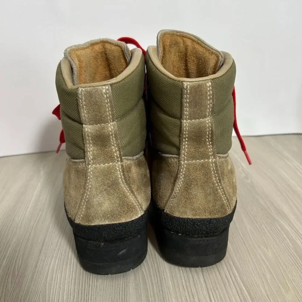 VTG Raichle Hiking Boots Womens 8.5 Suede Leather Red Laces Switzerland